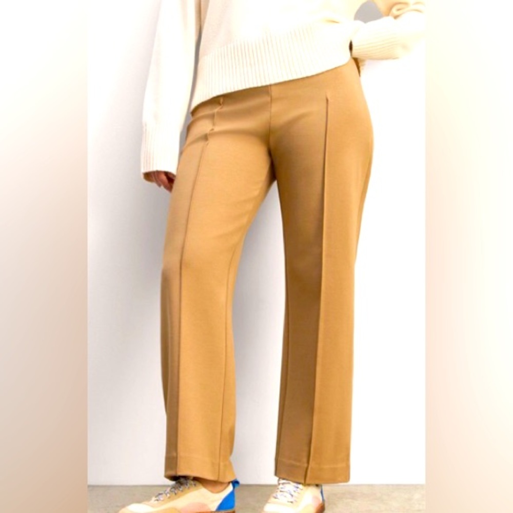Everlane Dream Trouser Clean Front Straight Leg Large Brown Organic Office Work